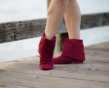 Aurora dance boots-burgundy pair front